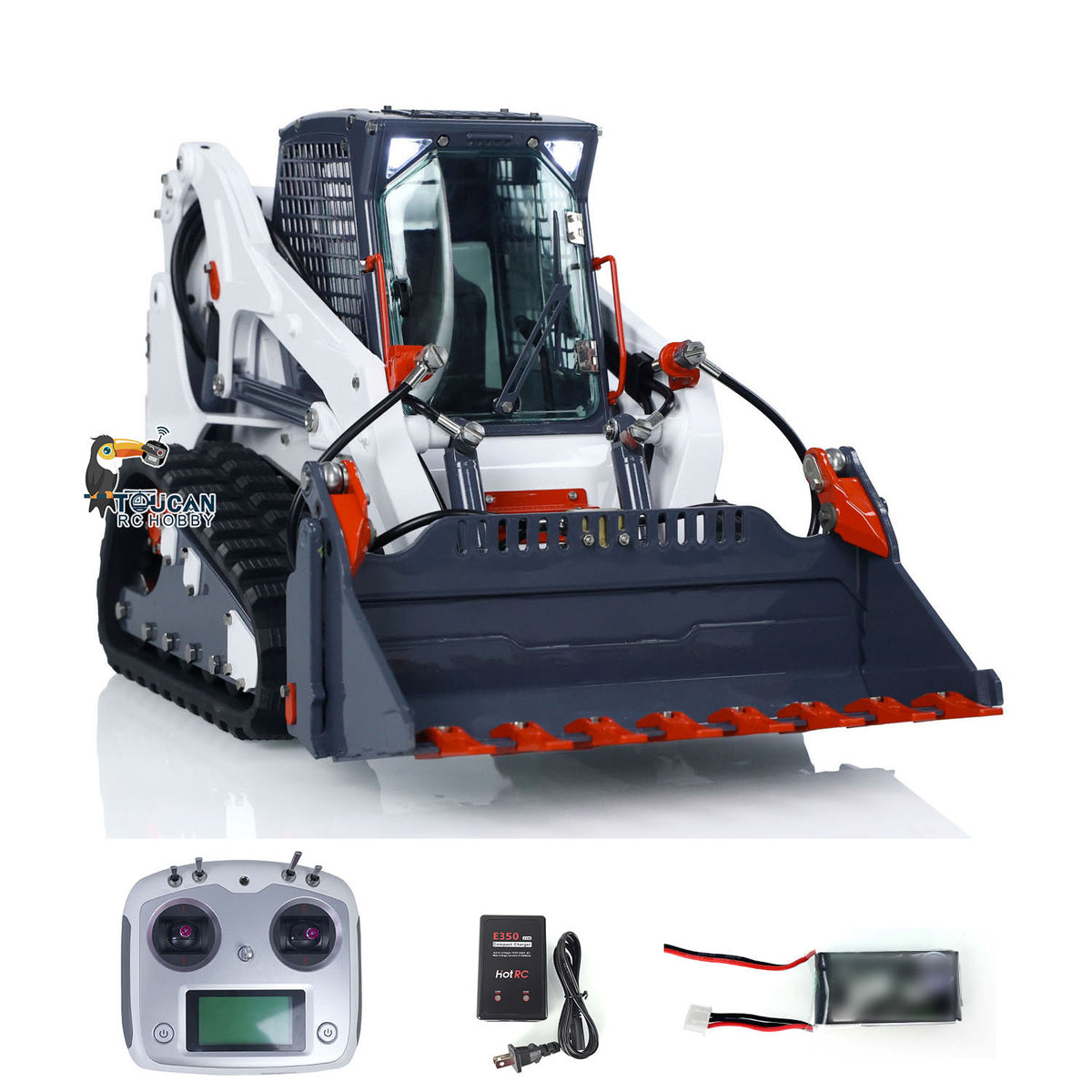 Lesu 1/14 Metal RC Hydraulic Tracked Skid-Steer Loader Aoue LT5 Hydraulic Construction Vehicles
