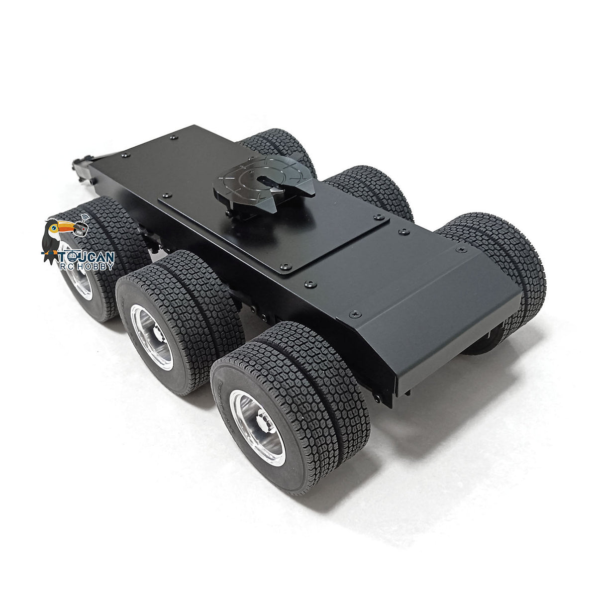 TOUCAN RC HOBBY Metal 3 Axles Trailer with Fifth-wheel Traction for 1/14 RC Tractor Truck Lorry Car Hydraulic Dumper Loader Model Vehicles