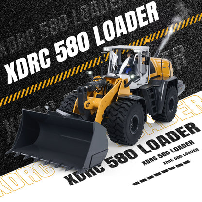 TOUCAN RC HOBBY XDRC 580 1/14 Metal RC Hydraulic Loader PNP 4-Way Valve Brushless Pump Quick Attachment ST8 Radio Controller Light Sound for Enthusiasts
