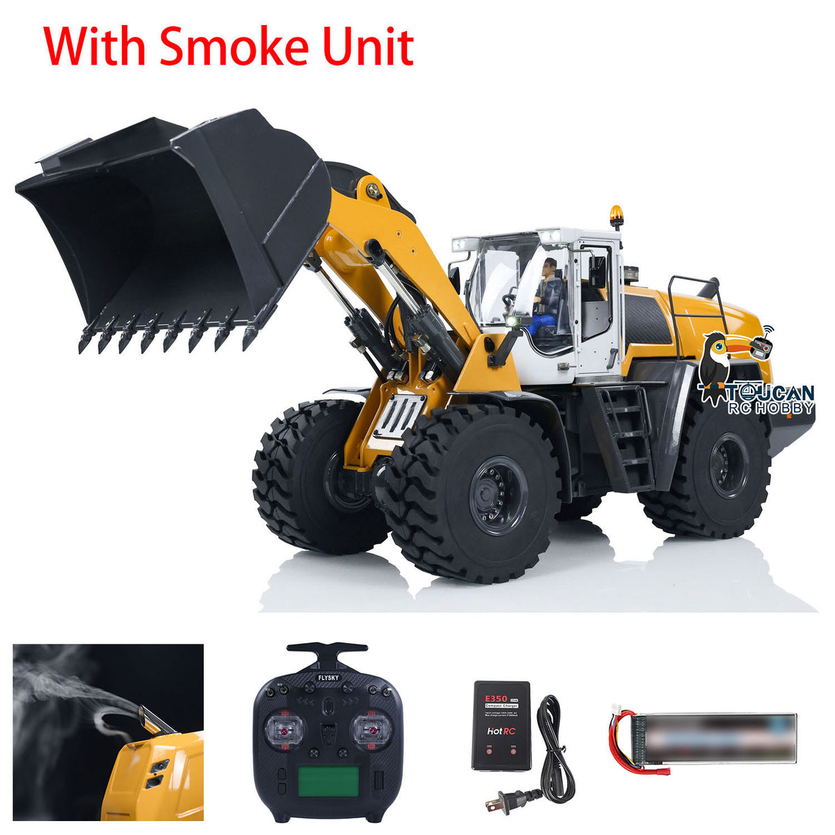 TOUCAN RC HOBBY US Stock XDRC 580 1/14 Metal RC Hydraulic Loader RTR 4-Way Valve Brushless Motor Quick Attachment System Smoke Light Sound for Collectors