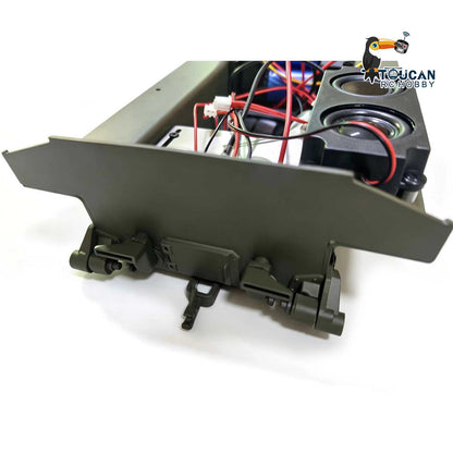 TOUCAN RC HOBBY Metal Chassis Smoke Unit Gearbox Power Blue Motor Speaker Switch for Heng Long 1/16 RC Battle Tank 3898 USA M4A3 Sherman Model
