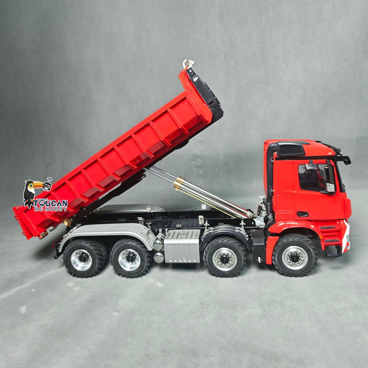 1/14 Metal RC Hydraulic Roll-On-Off Dumper Truck 8X8 Off Road Vehicle