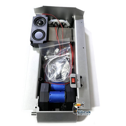 TOUCAN RC HOBBY Metal Chassis Smoke Unit Gearbox Power Blue Motor Speaker Switch for Heng Long 1/16 RC Battle Tank 3898 USA M4A3 Sherman Model