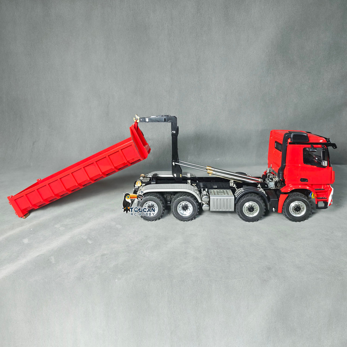 1/14 Metal RC Hydraulic Roll-On-Off Dumper Truck 8X8 Off Road Vehicle
