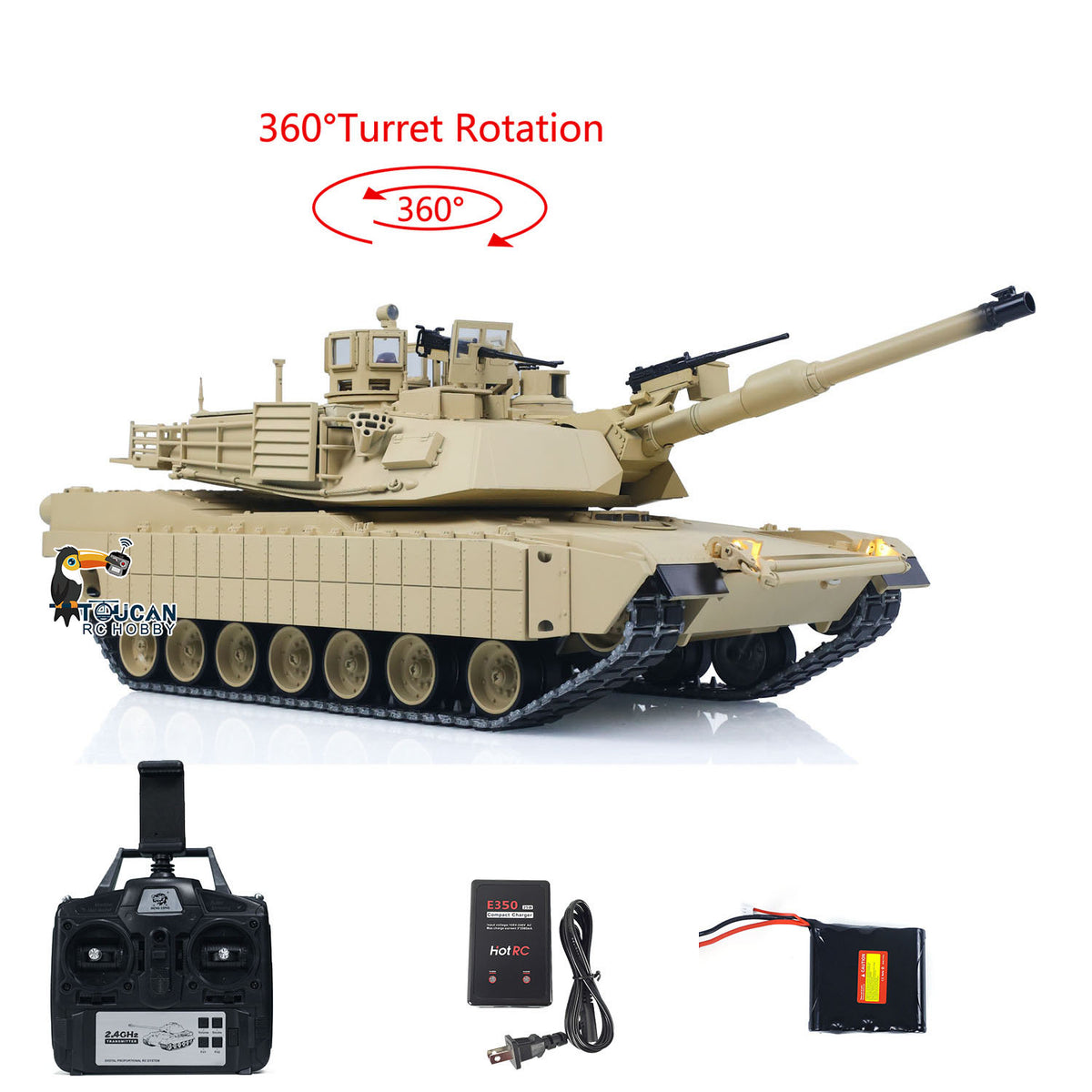 TOUCAN 1/16 Metal RC Tank 3918 Abrams M1A2 TUSK II
