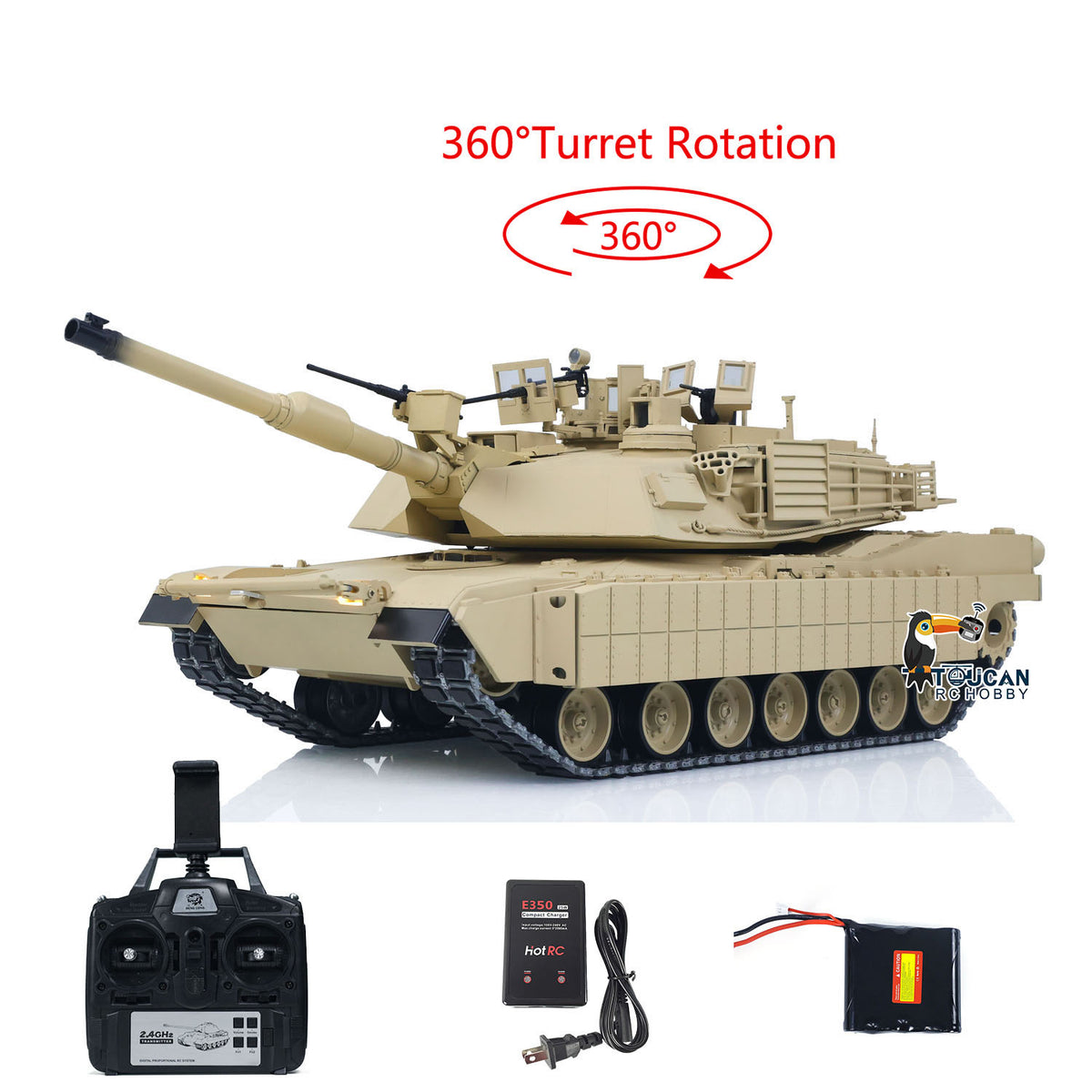 TOUCAN 1/16 Metal RC Tank 3918 Abrams M1A2 TUSK II
