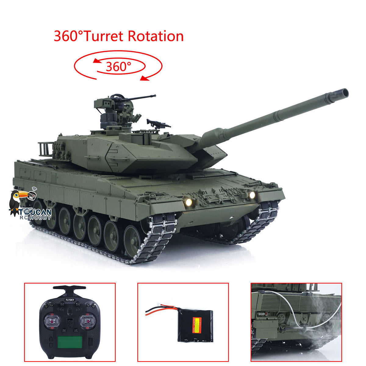 1/16 TOUCAN Full?Metal German Leopard 2A6 RC Tank with 360¡ã Rotatable Turret
