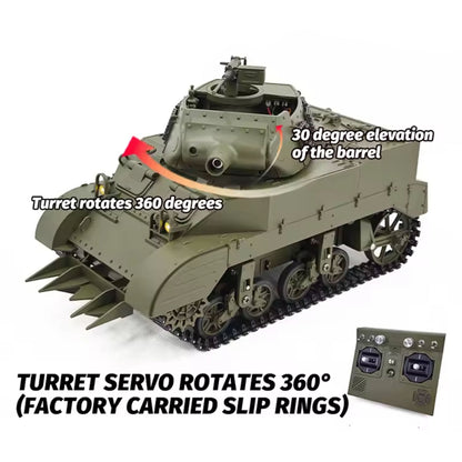 TOUCAN RC HOBBY 1/16 CoolBank RC Tank M8 HMC Scott Radio Control Battle Tank Simulation 360 Degrees Turret Rotary Smoke Sound Lights RTR Combat Vehicle