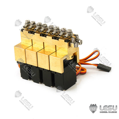 Distributeur hydraulique directionnel 1/2/3/4/5/6/7 voies en laiton LESU pour pelle hydraulique RC 1/14, camion benne TAMIYA et chargeuse DIY TOUCAN RC HOBBY