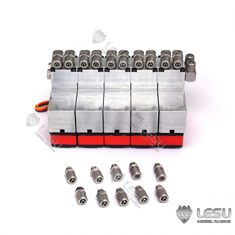 TOUCAN RC HOBBY 1/14 LESU Metal Reversing Valve 1/2/3/4/5/6 Channel Directional Valve Servo for RC Hydraulic Dump Truck Loader Excavator