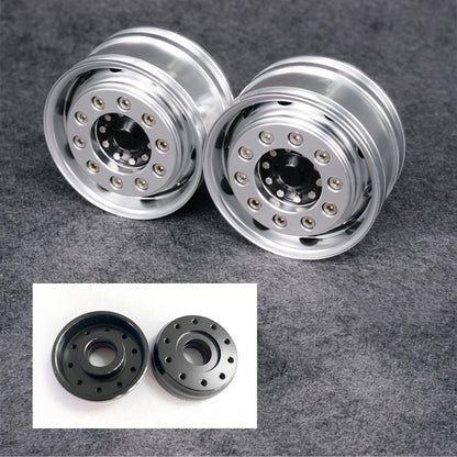 TOUCAN RC HOBBY LESU Front Wheel Bearing Hub Rubber Tires Accessory Part for 1/14 DIY Remote Control Tractor Truck Trailer Cars Model