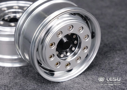 TOUCAN RC HOBBY LESU Front Wheel Bearing Hub Rubber Tires Accessory Part for 1/14 DIY Remote Control Tractor Truck Trailer Cars Model