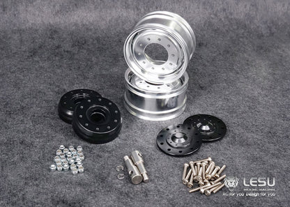 TOUCAN RC HOBBY LESU Front Wheel Bearing Hub Rubber Tires Accessory Part for 1/14 DIY Remote Control Tractor Truck Trailer Cars Model