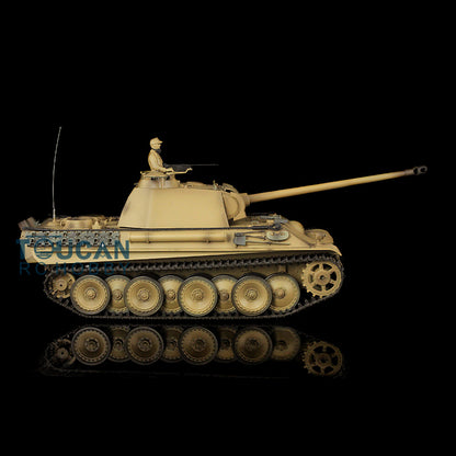 TOUCAN RC HOBBY Heng Long 1/16 RC Tank 7.0 3879 Customized German Tank Panther G RTR Tank w/ 360Degrees Rotating Turret Barrel Recoil Metal Road Wheel