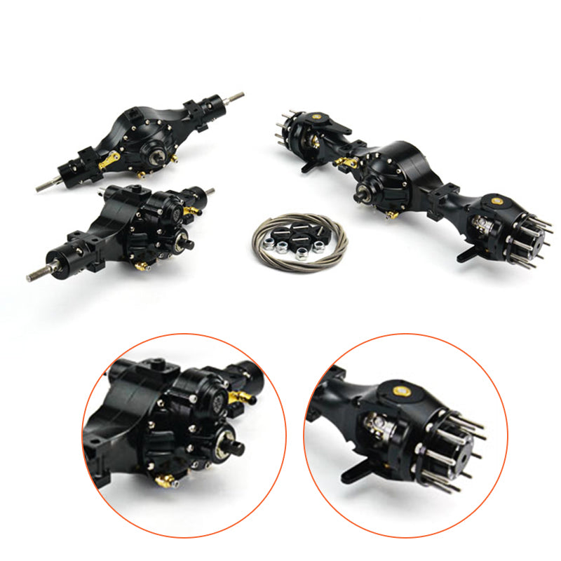 TOUCAN RC HOBBY LESU Metal Flange Front Rear Axles Differential Lock Suspension Wheel Hub Tires for 1/14 Tamiiya Truck Tractor Remote Control Dump