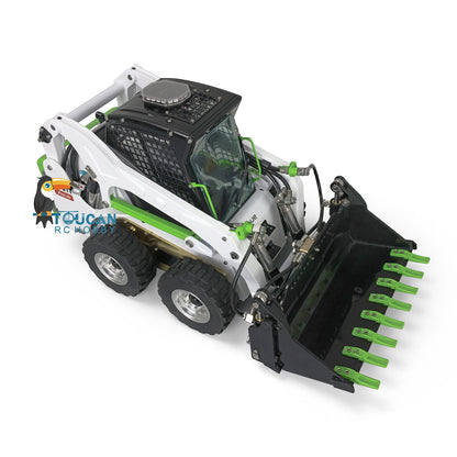 TOUCAN RC HOBBY LESU 1/14 Metal Wheeled Skid-Steer Hydraulic RC Loader Aoue LT5H I6S RTR Painted Ripper Scarifier Gripper Sieve Bucket Trailer