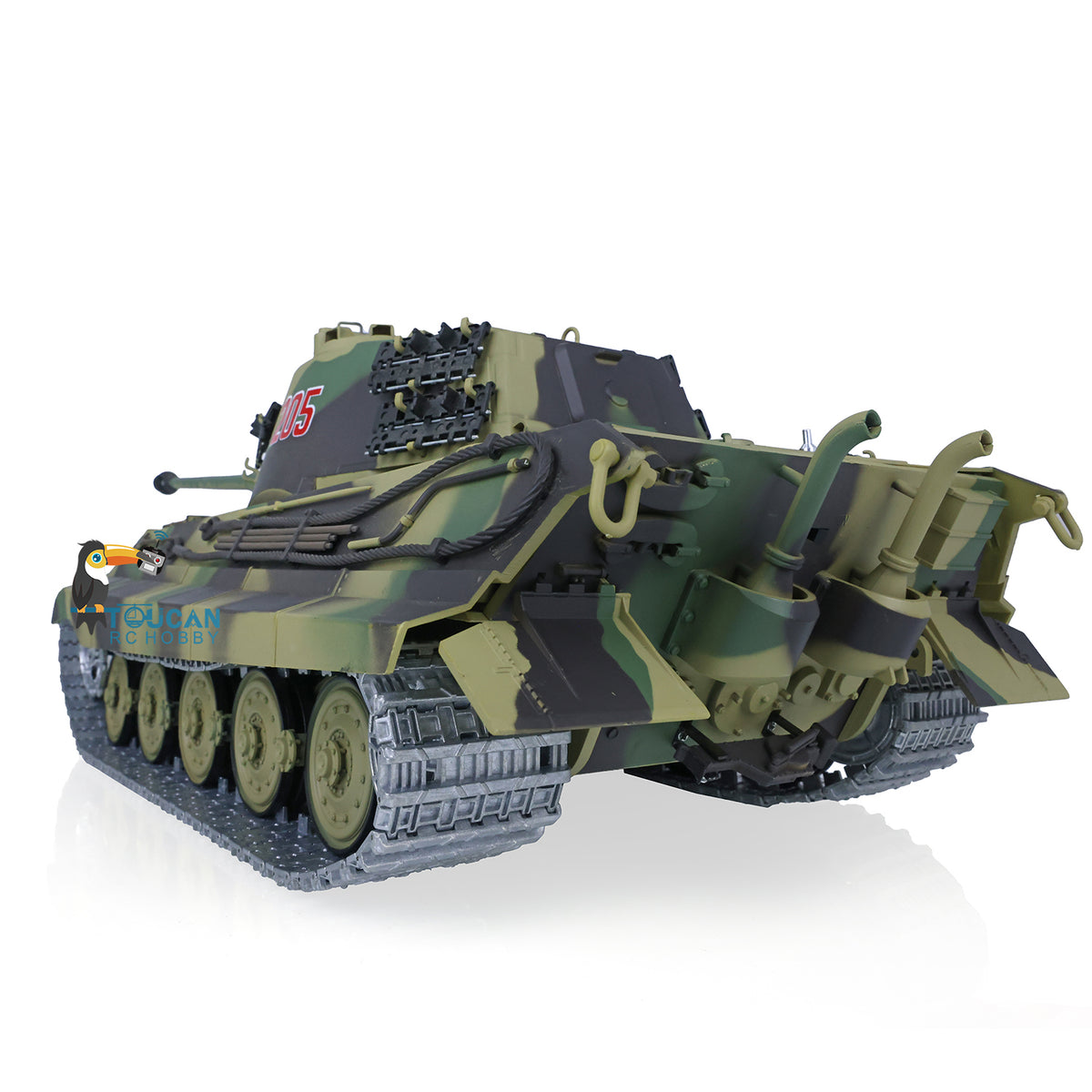 TOUCAN RC HOBBY US Stock 2.4Ghz Heng Long 1:16 7.0 German King Tiger RTR RC Tank 3888A Model Metal Tracks 340 Degree Turret Steel Driving Gearbox
