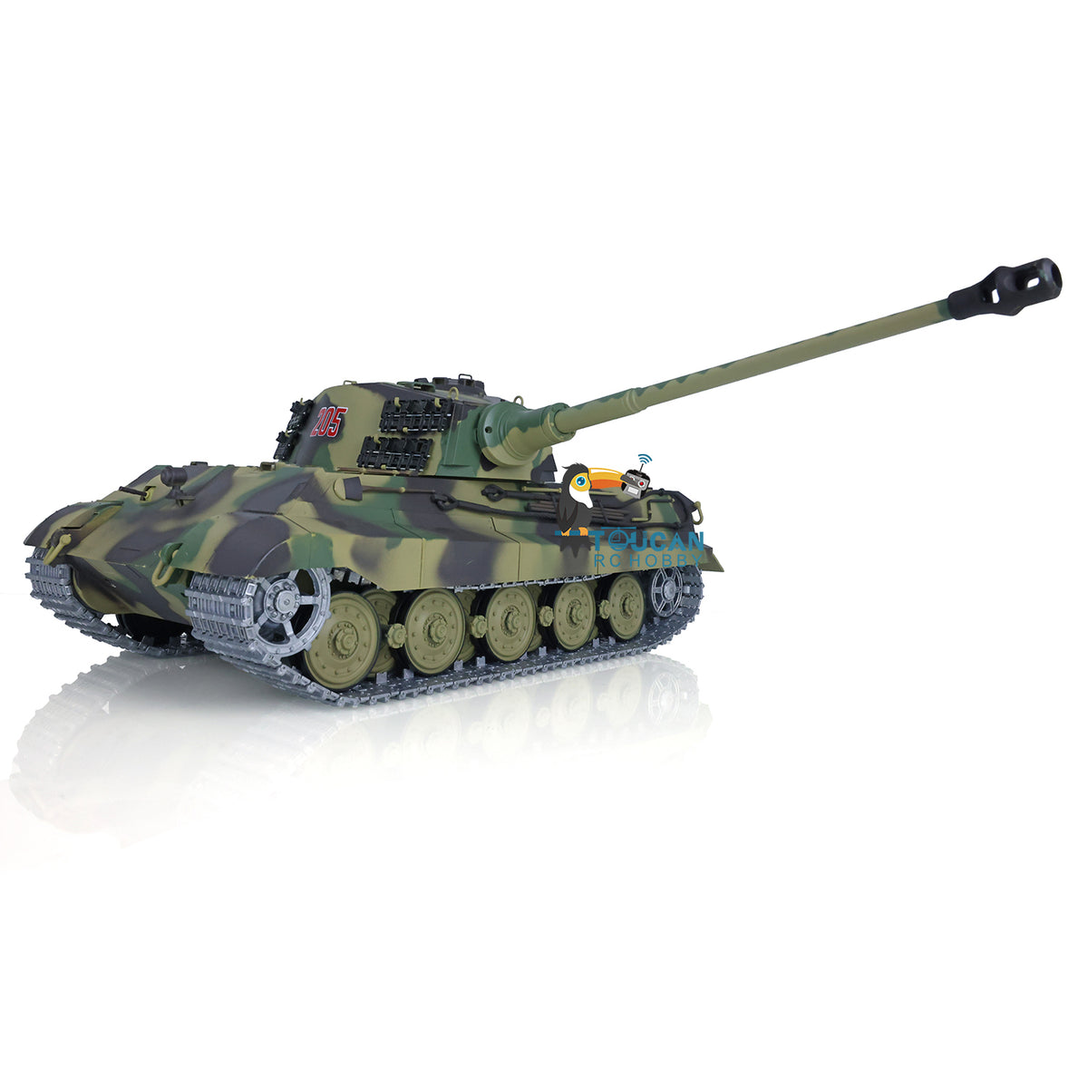TOUCAN RC HOBBY US Stock 2.4Ghz Heng Long 1:16 7.0 German King Tiger RTR RC Tank 3888A Model Metal Tracks 340 Degree Turret Steel Driving Gearbox