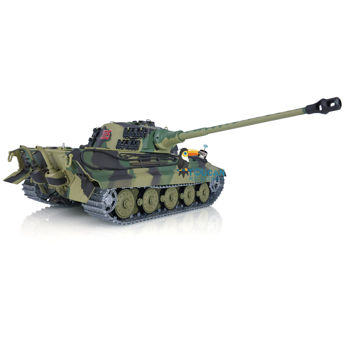 TOUCAN RC HOBBY US Stock 2.4Ghz Heng Long 1:16 7.0 German King Tiger RTR RC Tank 3888A Model Metal Tracks 340 Degree Turret Steel Driving Gearbox