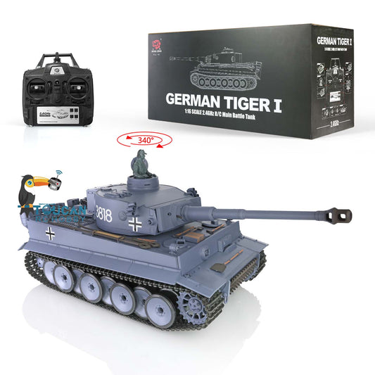 TOUCAN RC HOBBY US-Lager 2,4 GHz Heng Long 1:16 Maßstab 7.0 Kunststoff-Version deutscher Tiger I RTR RC-Panzer 3818 Modell Lautsprecher Raucheinheit Batterieladegerät