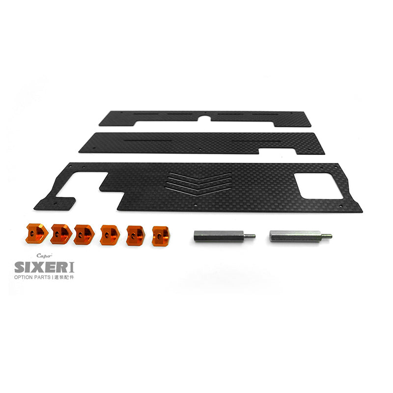 TOUCAN RC HOBBY Metal Device Cover Plate Brake Caliper Door Hinges LED Luggage Rack 2/4WD Transfer Case for CAPO 1/6 SIXER1 RC Crawler Car