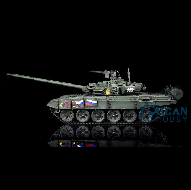 TOUCAN RC HOBBY 2.4Ghz Heng Long 1:16 Scale 7.0 Plastic Ver Russian T90 RTR RC Tank 3938 Model 340 Turret Radio Controller Speaker