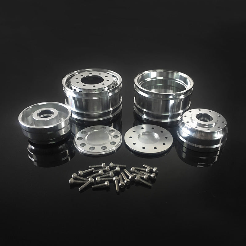 TOUCAN RC HOBBY LESU Front Unpowered/ Powered Wheel Hub for 1/14 DIY RC Tractor Truck Trailer Radio Controlled Dumper Hobby Model Axle Hex Brake
