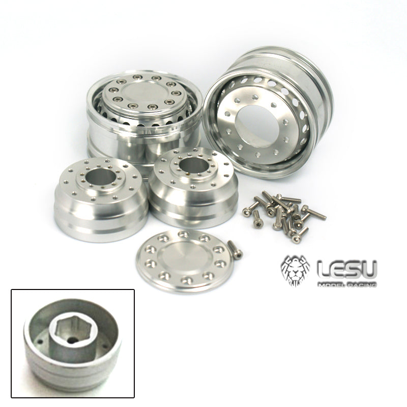 TOUCAN RC HOBBY LESU Front Unpowered/ Powered Wheel Hub for 1/14 DIY RC Tractor Truck Trailer Radio Controlled Dumper Hobby Model Axle Hex Brake