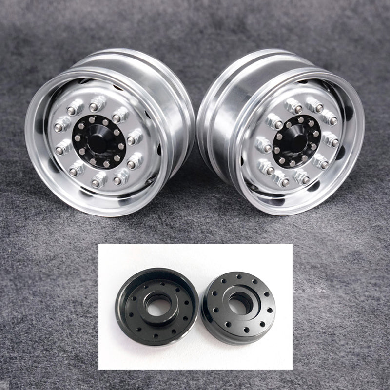 TOUCAN RC HOBBY LESU Front Wheel Bearing Hub Rubber Tires Accessory Part for 1/14 DIY Remote Control Tractor Truck Trailer Cars Model