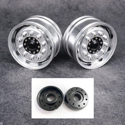 TOUCAN RC HOBBY LESU Front Wheel Bearing Hub Rubber Tires Accessory Part for 1/14 DIY Remote Control Tractor Truck Trailer Cars Model