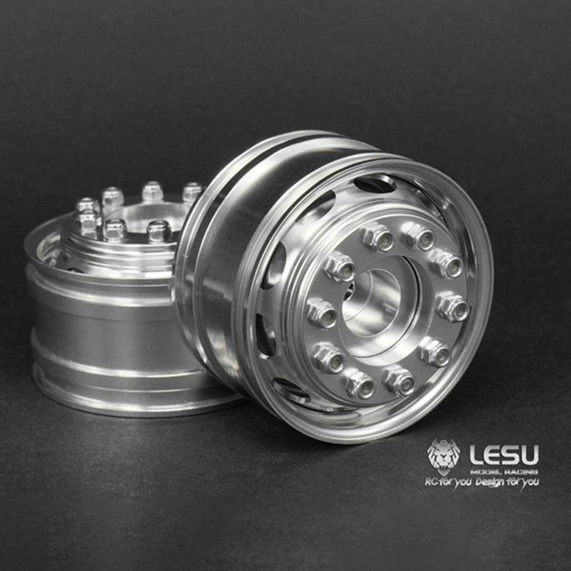 TOUCAN RC HOBBY LESU Metal Rear Hub Rubber Tires Spare Part DIY for 1/14 Radio Controlled Tractor RC Truck Trailer Dumper Cars DIY Model Accessory