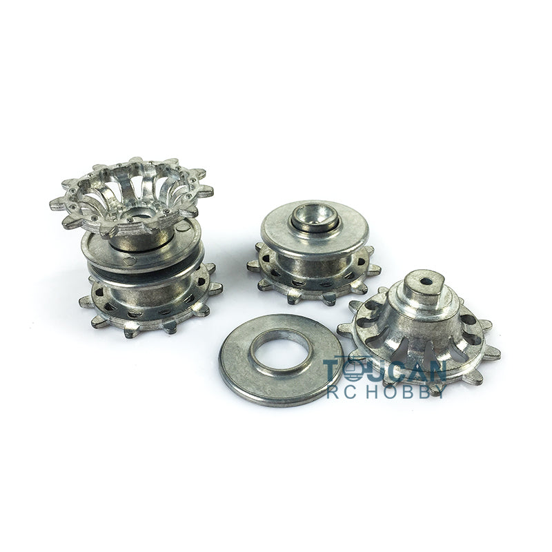 TOUCAN RC HOBBY Heng Long Metal Road Wheels Return Rollers Idlers Bearings Tracks Rubber Pads Sprockets for 1/16 British Challenger II RC Tank 3908
