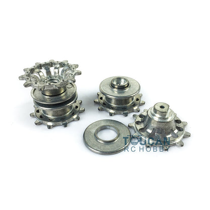 TOUCAN RC HOBBY Heng Long Metal Road Wheels Return Rollers Idlers Bearings Tracks Rubber Pads Sprockets for 1/16 British Challenger II RC Tank 3908
