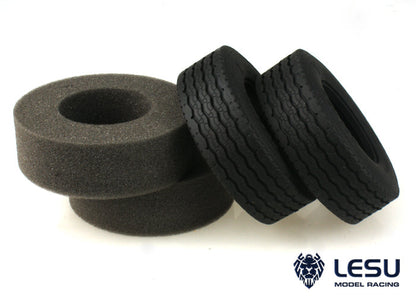 TOUCAN RC HOBBY LESU Front Wheel Bearing Hub Rubber Tires Accessory Part for 1/14 DIY Remote Control Tractor Truck Trailer Cars Model