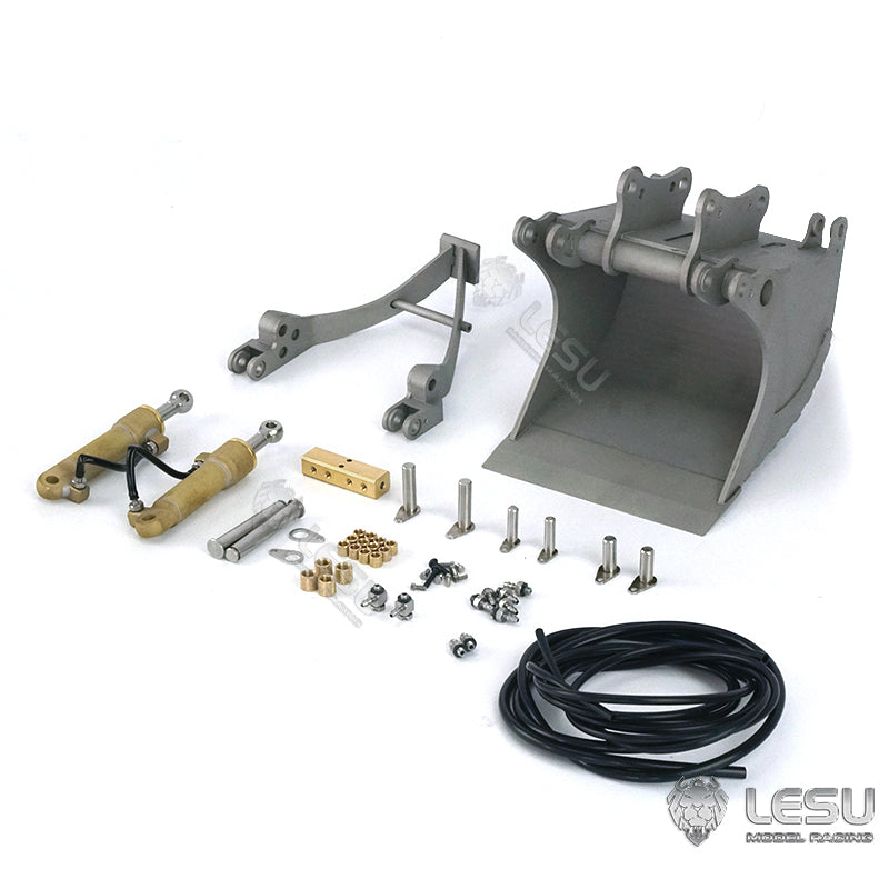 TOUCAN RC HOBBY 1/14 Metal Rake Bucket Three-section Arm Grab fork for LESU AC360 PC360 ET30H ET26L RC Hydraulic Excavator Model