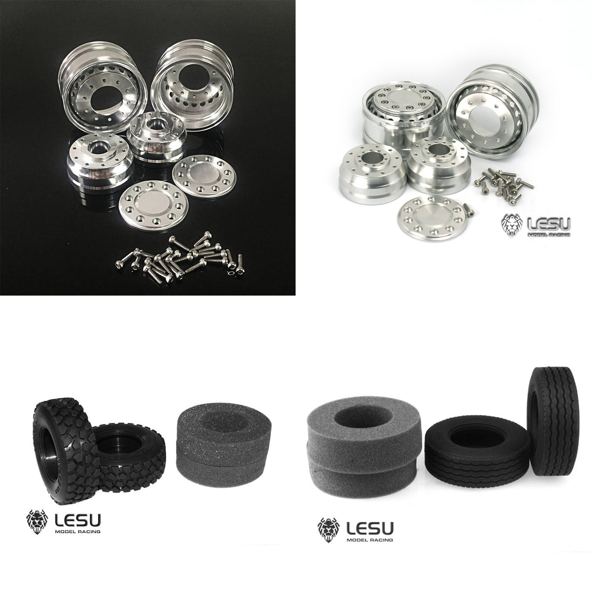 TOUCAN RC HOBBY LESU Front Unpowered/ Powered Wheel Hub for 1/14 DIY RC Tractor Truck Trailer Radio Controlled Dumper Hobby Model Axle Hex Brake
