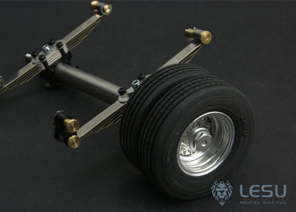 TOUCAN RC HOBBY Metal Air Suspension Axle Metal Hub W/ Tyres Spare Part for 1/14 RC LESU A0020 Hydraulic Trailer Plate DIY Truck