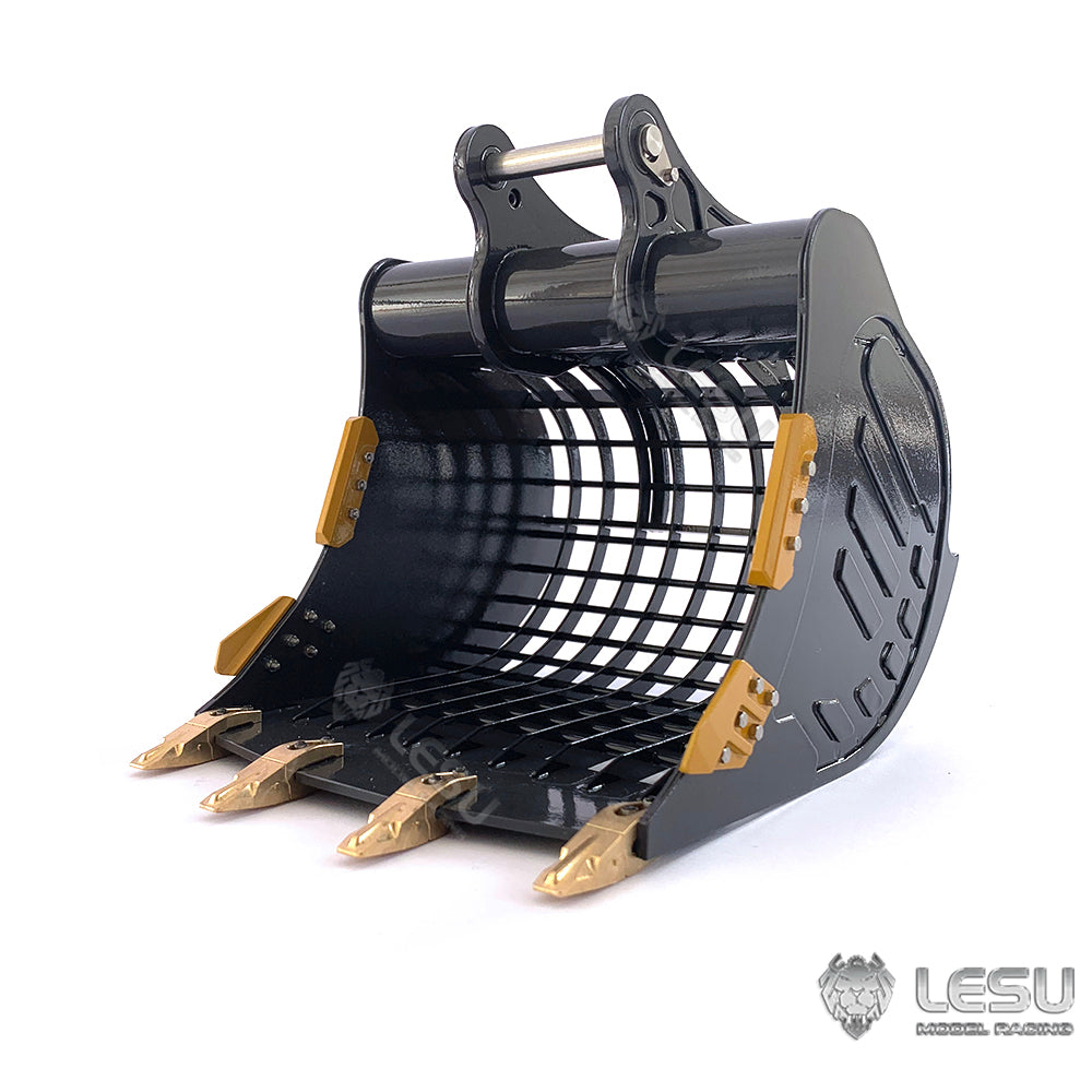 TOUCAN RC HOBBY LESU Curved Blade Painted Metal Ripper Grille Narrow Bucket Unpainted Tree Digging Tool Rack for 1/14 RC Hydraulic ET35 Excavator DIY Model Parts