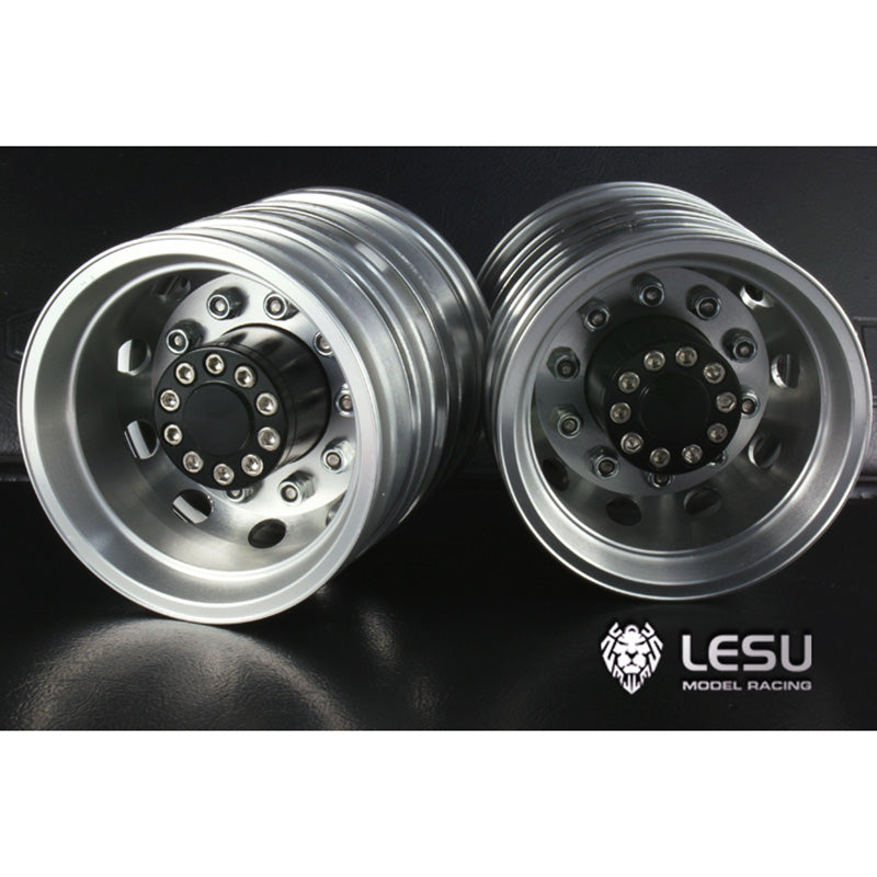 TOUCAN RC HOBBY LESU Rear Wheel Metal Hub Rubber Tires Tyres for 1/14 Scale RC Tractor Truck Car KING Remote Control Dumper Tipper