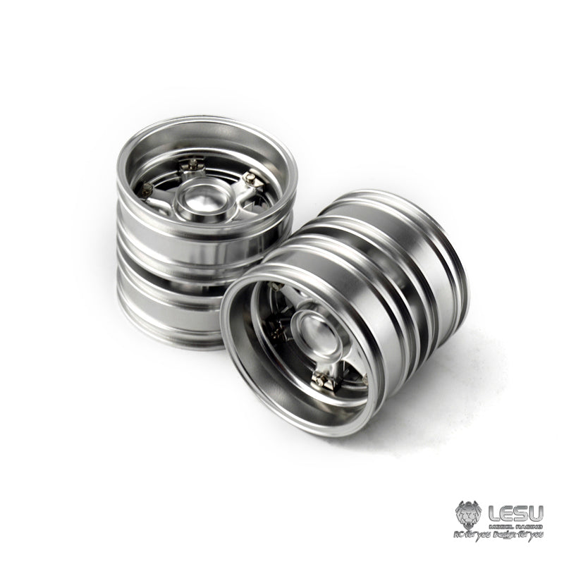 TOUCAN RC HOBBY LESU Rear Metal Powered Wheel Hub Upgraded Rubber Tires for 1/14 DIY TAMIIYA Model RC Tractor Truck Hex King Knight Hauler Car