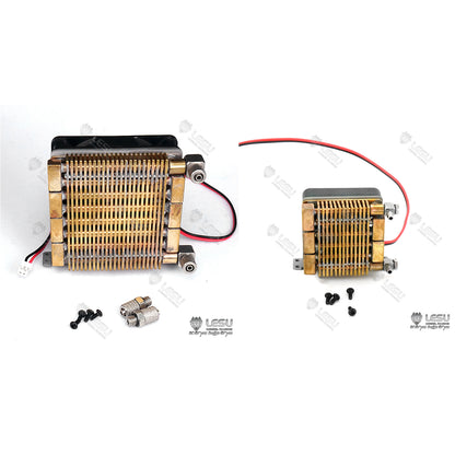 TOUCAN RC HOBBY LESU Radiateur de refroidissement en métal avec ventilateur en plastique pour camion benne, pelle ou chargeur radiocommandé à système hydraulique DIY 1/14