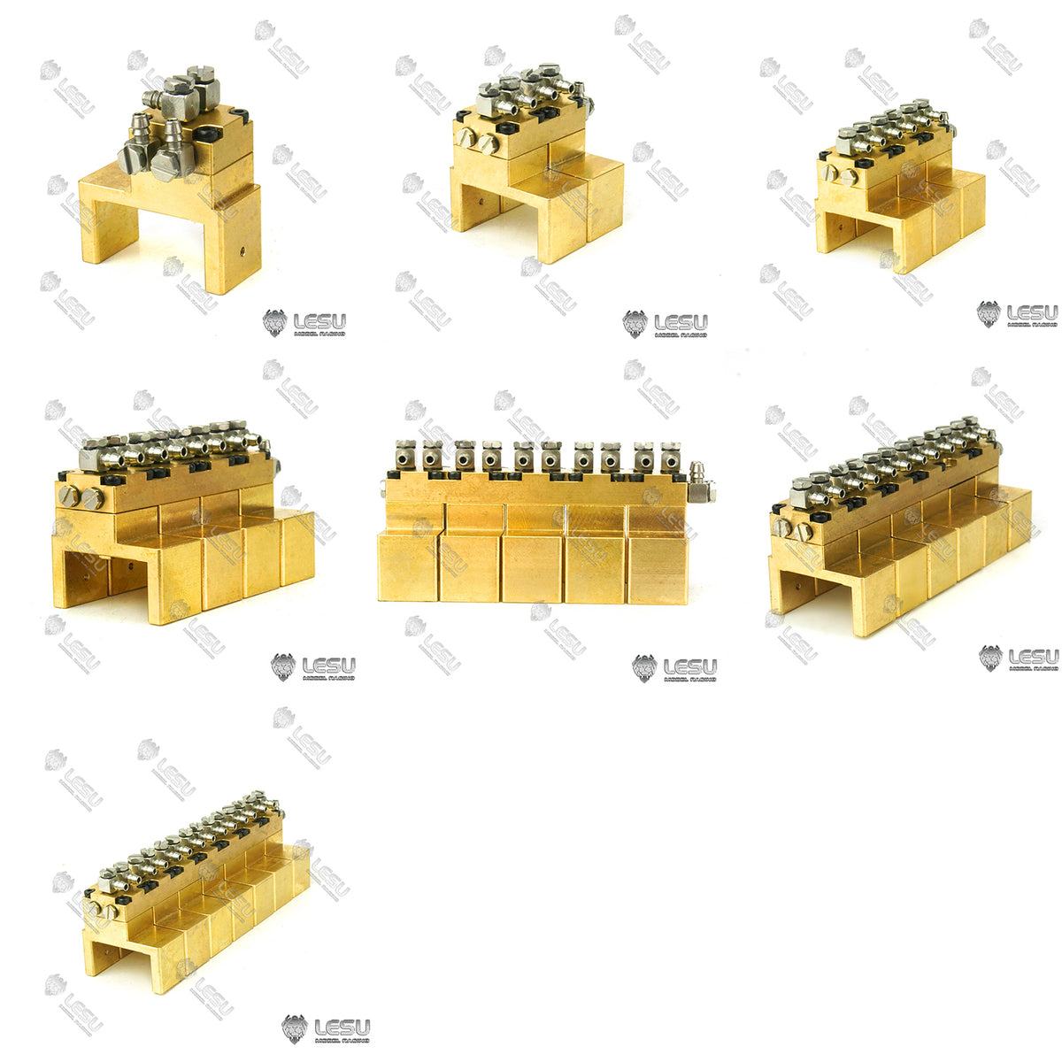 Distributeur hydraulique directionnel 1/2/3/4/5/6/7 voies en laiton LESU pour pelle hydraulique RC 1/14, camion benne TAMIYA et chargeuse DIY TOUCAN RC HOBBY