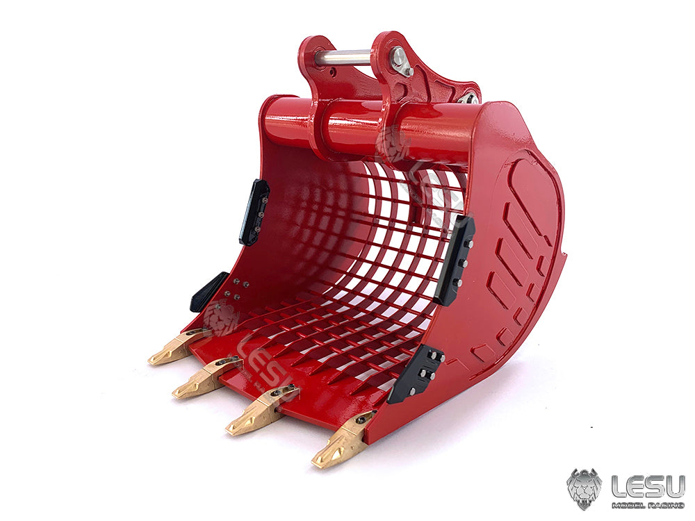 TOUCAN RC HOBBY LESU Curved Blade Painted Metal Ripper Grille Narrow Bucket Unpainted Tree Digging Tool Rack for 1/14 RC Hydraulic ET35 Excavator DIY Model Parts
