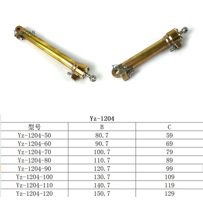 TOUCAN RC HOBBY LESU Vérin hydraulique 60/70/80/90/100/110/120 MM pour pelle hydraulique télécommandée DIY, camion benne, pièces de modèle RC 1/14