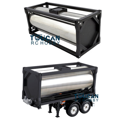 TOUCAN RC HOBBY HHRC 20ft 2Axle Metal Oil Tank Semi Trailer for 1/14 DIY Remote Controlled Tractor Truck RC Cars Hobby Model