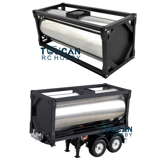 TOUCAN RC HOBBY HHRC 20ft 2Axle Metal Oil Tank Semi Trailer for 1/14 DIY Remote Controlled Tractor Truck RC Cars Hobby Model