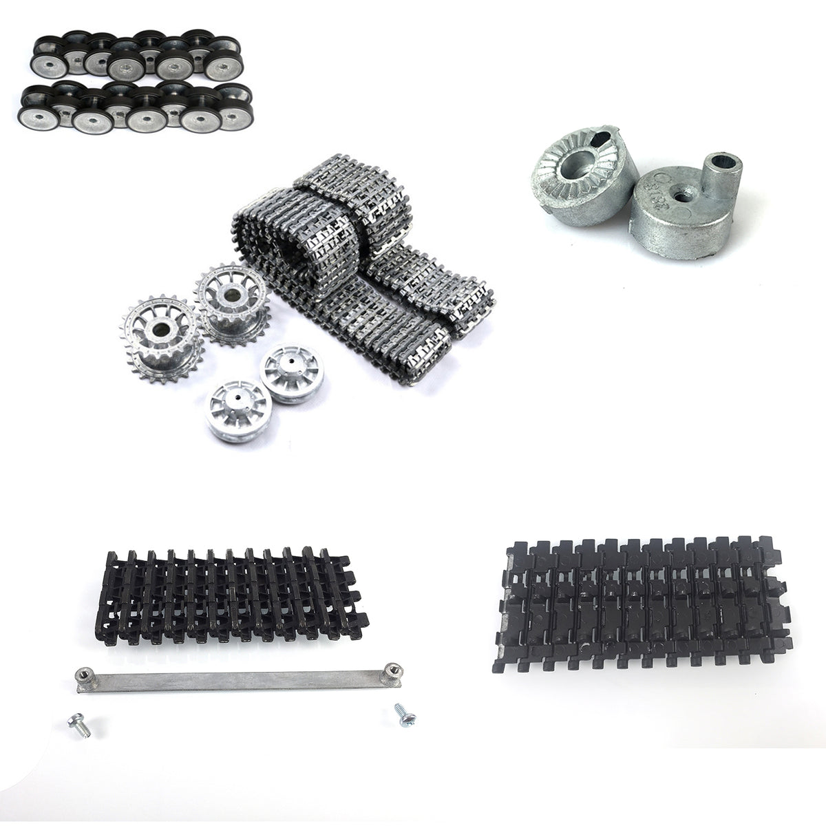TOUCAN RC HOBBY Heng Long 1/16 Scale Tiger I 3818 Panther 3819 RC Tank Metal Idler Bearing Front Armours Road Wheels W/ Rims Sprocket Track Adjuster