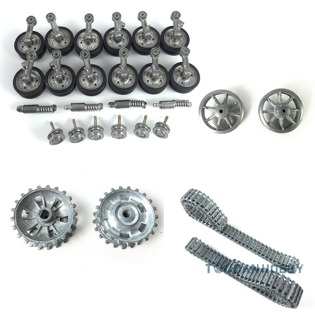 TOUCAN RC HOBBY Heng Long Metall-Leiträder, Laufrollen, Antriebsräder und Ketten für 1:16 Maßstab deutscher Panzer III L 3848, III H 3849, Stug III RC-Panzer 3868