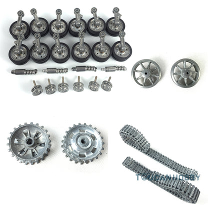 TOUCAN RC HOBBY Heng Long Metall-Leiträder, Laufrollen, Antriebsräder und Ketten für 1:16 Maßstab deutscher Panzer III L 3848, III H 3849, Stug III RC-Panzer 3868