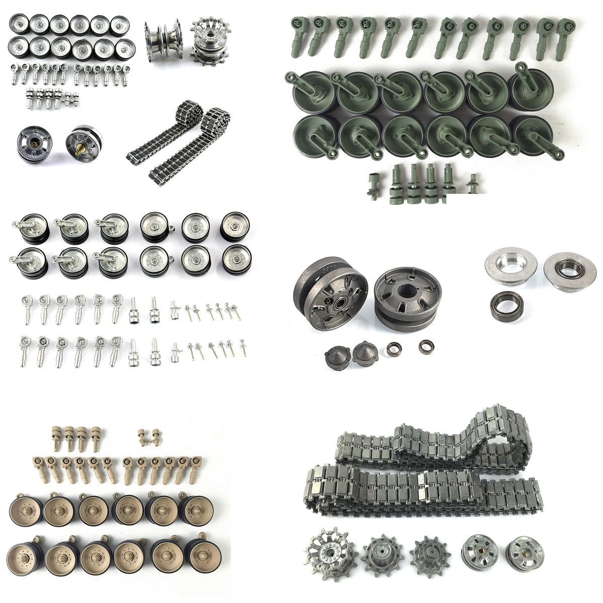 TOUCAN RC HOBBY Heng Long Metal Road Wheels Return Rollers Idlers Bearings Tracks Rubber Pads Sprockets for 1/16 British Challenger II RC Tank 3908